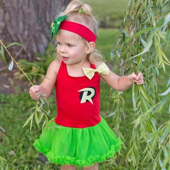 Robin Superhero Toddler Girl Halloween Costume - Picture 4 of 8